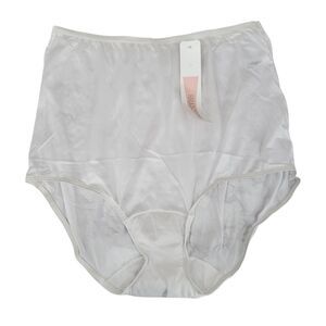 Shadowline 17032 Vintage 90s Women's White High Waist Full Briefs Panty